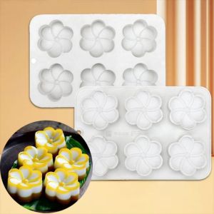6-Link Silicone Mold Baking Mould for Cake Pudding Jelly Coconut Juice Layer Flower Mousse Chinese Style Kitchen Cooking Tools