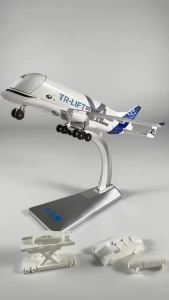 1/72 Scale Beluga A300-600ST Alloy Large Super Transport Airplane Sound Light Decoration for Collections Displays Toys For Boy