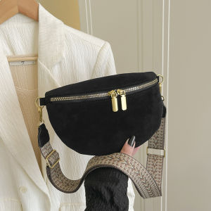 2025 Winter Faux Suede Chest Bag Woman Waist Bag Street Trend Fanny Pack Casual travel Female Shoulder Crossbody Bag Phone Purse