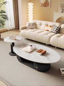 Coffee table living room coffee table with storage side tables cafe table Advanced Simple cream style small coffee table Internet Hot 茶几