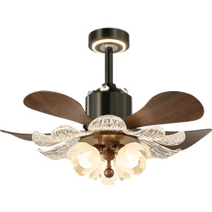 LANGSHANGZHAOMING | Vintage Walnut Color Fan Light