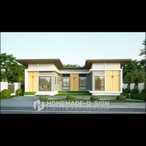 แบบบ้านชั้นเดียวโมเดิร์น พร้อมขออนุญาตก่อสร้าง โฮมเมดดีไซน์