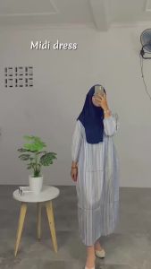 Midi Dress Murah Meriah Bahan Rayon Premium Super Adem Jahitan Rapi MIDI DRESS BUSUI MIDI DRESS KANCING MIDI DRESS JUMBO MIDI DRESS MOTIF SALUR LD 115