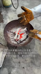 Sarung Tangan Aluminized 1000°C Anti Panas Api dan Tahan Panas.