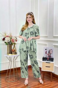 setelan fuji motif //setelan bahan rayon adem //setelan celana panjang //setelan wanita bahan rayon