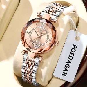 POEDAGAR Luxury Brand Womens Watches Waterproof Stainless Steel Date Ladies Wristwatch Fashion Elegant Quartz Woman Watch Reloj