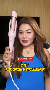 HODEKT 2 in 1 Hair Curler And Straightener Automatic Curler Iron Ceramic Curling Curler Stick Fast Heating Styler Temperature Adjustable 360 Rotating