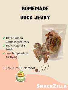 100% Home Made Pet Treats Dehydration EXTRA LARGE Duck Jerky Slices 100g | Pure Natural Meat for Dogs or Cats Foods
