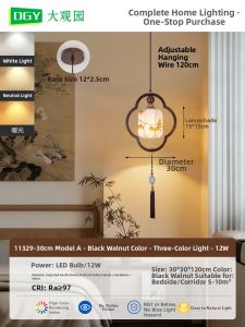 DGY | Chinese Retro Teahouse & Bedroom Walnut Wood Tassels Small Pendant Light