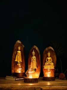 Wooden Candlestick Birthday Buddha Weekly Buddha Candlestick Household Decorative Candlestick