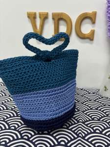 Crochet Tiffin Carrier Bag handmade with premium yarn sturdy