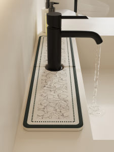 Anti-Slip Silicon Dendroid Mat Kitchen Bathroom Sink Faucet Pad Narrow Edge Mat Water Absorbent Rug Bathroom Home Textile