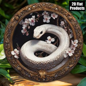 CIFbuy | White Snake Vintage Metal Sign 8x8 Retro Aluminum Wall Decor Bar Cafe Home Party Gift