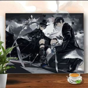 Acrylic Paint By Numbers Black Butler Painting By Numbers on Canvas Coloring By Number for Adults Paint Digital Art
