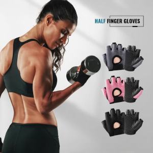 Gym Fitness Gloves For Women Breathable Half Finger Anti-Slip Gloves For Bicycle Cycling Weight Lifting Yoga