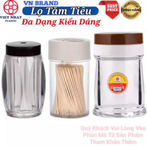 Lọ Đựng Tăm Đựng Tiêu Trong Suốt Nhựa Việt Nhật Nhiều Mẫu Chọn Lựa