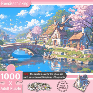 Jigsaw Puzzle for Adults 500/1000/1200/2000PCS Riverside Town Scenery DIY Craft Home Wall Decoration Gift Idea