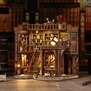 การประกอบบ้านหนังสือ สถาปัตยกรรม โมเดลหนังสือ เครื่องประดับ ชุดจิ๋ว ชุดของเล่นทํามือ DIY ตกแต่งห้องนอนและห้อง