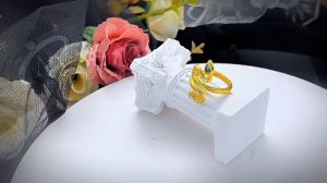Pure Gold 18k Saudi Gold pawnable Ring Snake Shape Mens Opening Adjustment Jewelry money catcher ring