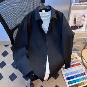 เสื้อเชิ้ตแขนยาวทรงหลวมสบายๆ สำหรับผู้ชาย สไตล์ลำลอง สีสันสดใส ฤดูใบไม้ผลิและฤดูใบไม้ร่วง คุณภาพสูง เสื้อเชิ้ตคอกลม