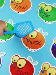 Fly Shooting Game Blank Wipable Write Card High Frequency Words Swatter Game English Teaching Aid Toys Early Childhood Education