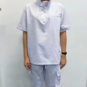Transfer It Occupational Attire Scrub Suit Plain White Elite1 Chest & 4 Pockets Jogger Pant