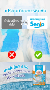ผ้าอ้อมผู้ใหญ่ Senio ซึมซับดี แห้งสบาย แบบเทป (ยกลัง 80ชิ้น)