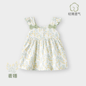 New 2024 Princess Style Cotton Summer Dress for Baby Girls Cute Strap Dress Fashionable Little Girl Skirt Spring Summer Kids Clothes