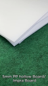 5mm thk PP Corrugated Board A1 Size x 4 pcs /  PP Hollow Sheet / PP Hollow Straw Board / PP Hollow Board / Plastic Board/ Polyplast / Flute / Impra Board / Stationery / Art Living White 594mm x 841mm - 4 pcs