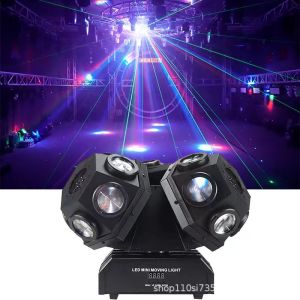 Lampu kepala bergerak 3 ball RGWB+Laser musik