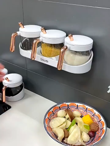 1 SET WALL MOUNTED SEASONING BOX / TOPLES BUMBU DAPUR GANTUNG / TEMPAT WADAH GULA GARAM