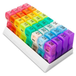 Colorful Plastic Medicine Box One Month Packaging 30 31 Days Family Independent Partition Pill Storage Box Morning And Night Twice
