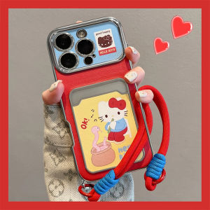Xihama Blow Kt Cat Snake Phone Case with Lanyard And Card Holder Full Cover Creative Cute Cartoon Silicone Protective Shell for Apple Phones