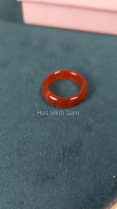 Nhẫn đá Mã Não đỏ VIP size đk 17mm dày nhẫn 5.5 li thời trang | Hoa Minh Gem