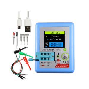 MF9 เครื่องทดสอบทรานซิสเตอร์ Diode Triode Capacitance Meter 1.8 นิ้ว LCR ESR Meter NPN PNP MOSFET เครื่องทดสอบจอแสดงผลกราฟิก TFT