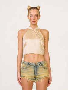 SMFK | Classical Mandarin Collar Silk Vest