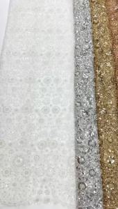 African Tulle Lace Fabric 2026 French Sequins Fabric Sewing Embroidery With Beads Lace Tulle Mesh Nigeria Dress 5 Yards Sewing