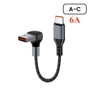 Cáp USB Type C To Type C Ngắn Sạc Nhanh 66W Cho iPhone 15 16 Huawei Xiaomi Samsung Power Bank 0.25M/0.5M 90 Độ ° Tết Tóc