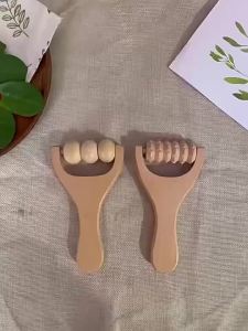 Wooden Roller Massager Therapy Body Massager Face Shoulder Neck Hand Push Rolling Massager Body Soothing Relaxing Massage Tools