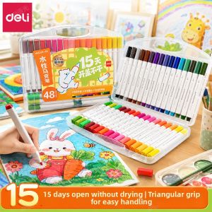 deli | Non-toxic Food-grade Safety No-bleed Washable Acrylic Markers 48-color