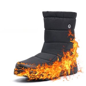 YCAMEL Winter Snow Boots Men Warm Plush Long Boots Waterproof Outdoor Couple Sneakers Slip on Leisure Shoes Women Boots Big Size 44 45 46