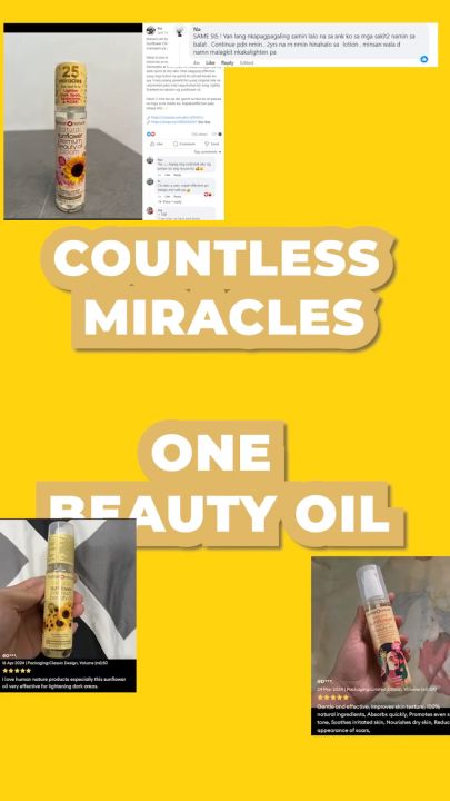 Human Nature Sunflower Beauty Oil | 25 Beauty Miracles from Head to Toe, Moisturizes, Lightens (No Harmful Chemicals)