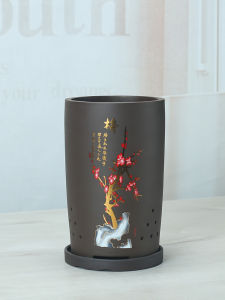 Porcelain Orchid Pot Purple Clay Breathable Large Size Vintage Home Use Chinese Style Table Top Or Ground Flower Plant Pots