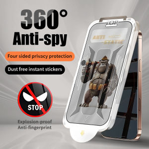 ป้องกัน ° 360 ป้องกันการสอดแนมกันฝุ่นกระจกนิรภัยสำหรับ IPhone 17 Air 16 Pro Max 15 Pro Max 14 Plus 13 12 Pro Max 16e E Matte ฟิล์มแผ่นหน้าป้องกันความเป็นส่วนตัว