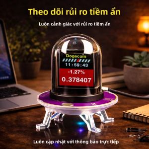 Đồng Hồ Thông Minh UFO Kết Nối WiFi Hiển Thị Thời Tiết Và Giờ Tích Hợp Đèn LED RGB Đa Chức Năng Dùng Để Theo Dõi Chứng Khoán Và Tiền Điện Tử