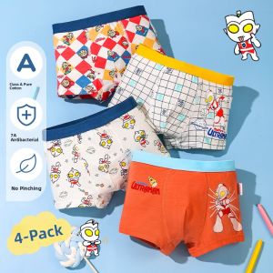 Pure Cotton Boys Underwear Catman Ultraman Childrens Boxer Shorts Mid-Term Boys Anti-Bacterial Moisture Wicking Home Comfortwear