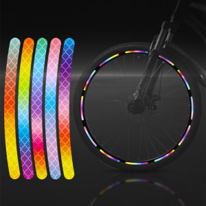 20pcs Bicycle Reflective Sticker for Bike Wheels Rainbow Red White Sticker for Car Motocycle Night Safety Warning Sticker