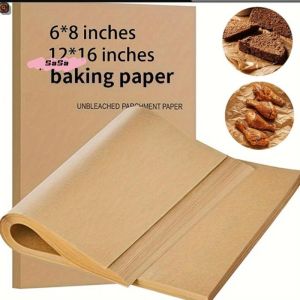50/100/200Pcs Air Fryer Parchment Paper Brown Wax Kitchen Oven Paper Burger Dessert Sandwich Wrapping - Non-Stick Baking Sheets