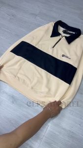 CLPS APPAREL Jacker Sweater Rugby Pria Dan Wanita Half Zip  Polo Shirt Vintage Kerah Lipat Sleting Leher Terbaru M - XL Premium Quality