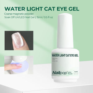 NAILPOP | Nailpop HEMA/TPO FREE Water Light Cat Eye Gel Polish15ml Magnetic Nail Art DIY Clear Base Coat Over Color UV/LED Cured 1/2pc